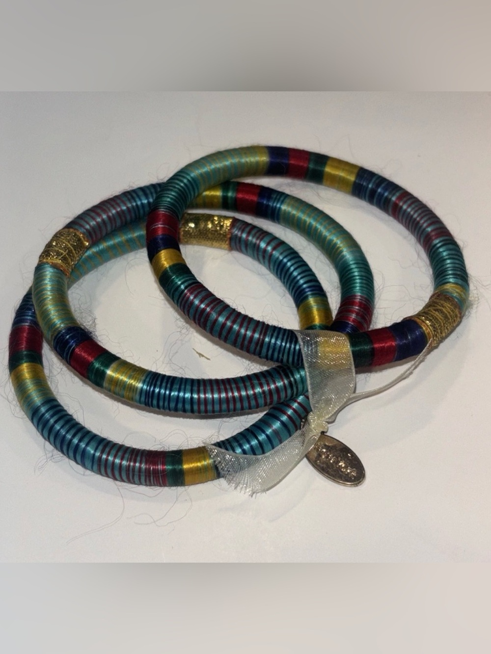 Cara New York Indian Bollywood Silk Wrapped Bangles‎ Lot of 3